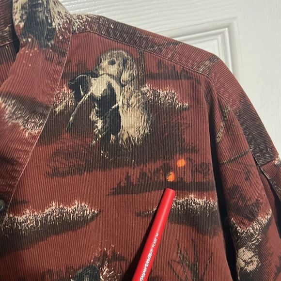 🔥🔥 COLUMBIA RIVER LODGE Nature Hunting Dog Corduroy Button Shirt - GUC - Sz XL - Picture 9 of 11